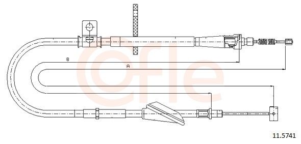 COFLE 92.11.5741 Cable Pull, parking brake