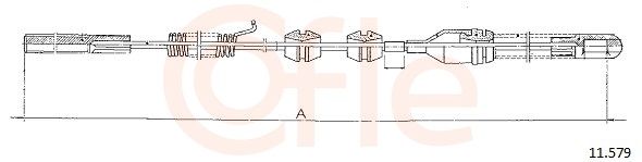 COFLE 92.11.579 Cable Pull, parking brake