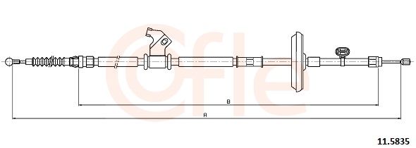 COFLE 92.11.5835 Cable Pull, parking brake
