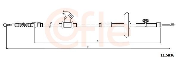 COFLE 92.11.5836 Cable Pull, parking brake
