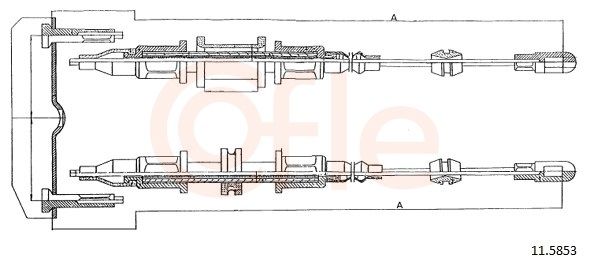 COFLE 92.11.5853 Cable Pull, parking brake