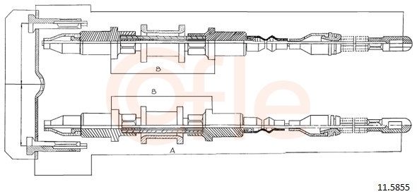 COFLE 92.11.5855 Cable Pull, parking brake