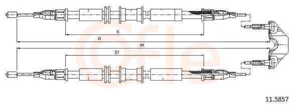 COFLE 92.11.5857 Cable Pull, parking brake