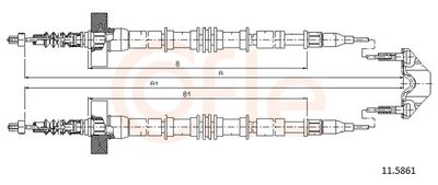 Cable Pull, parking brake COFLE 92.11.5861