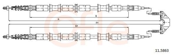 COFLE 92.11.5863 Cable Pull, parking brake