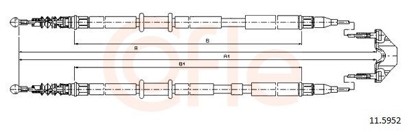COFLE 92.11.5952 Cable Pull, parking brake