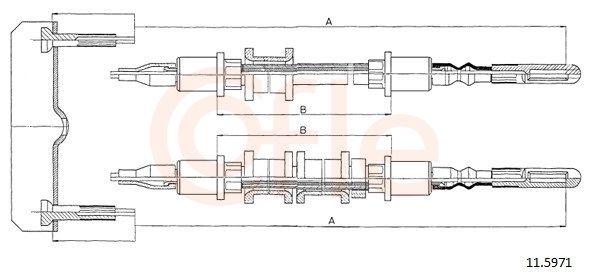 COFLE 92.11.5971 Cable Pull, parking brake