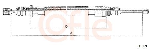 COFLE 92.11.609 Cable Pull, parking brake