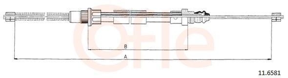 COFLE 92.11.6581 Cable Pull, parking brake