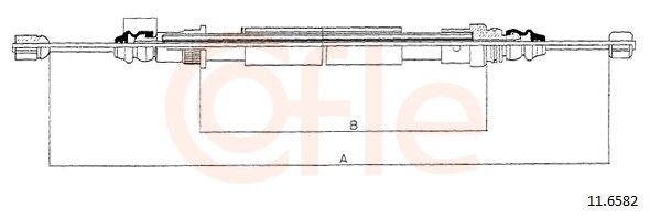 COFLE 92.11.6582 Cable Pull, parking brake