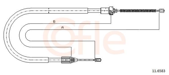 COFLE 92.11.6583 Cable Pull, parking brake