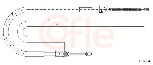 COFLE 92.11.6584 Cable Pull, parking brake