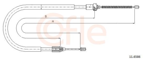 COFLE 92.11.6586 Cable Pull, parking brake