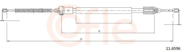 COFLE 92.11.6596 Cable Pull, parking brake