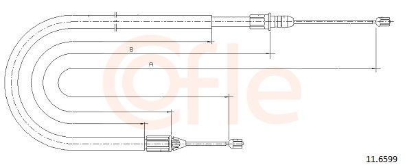 COFLE 92.11.6599 Cable Pull, parking brake