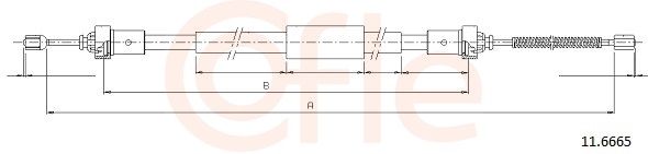 COFLE 92.11.6665 Cable Pull, parking brake