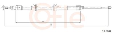 Cable Pull, parking brake COFLE 92.11.6682