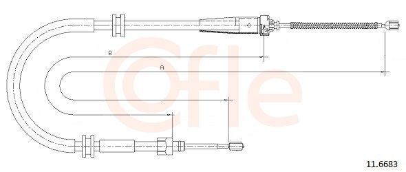 COFLE 92.11.6683 Cable Pull, parking brake