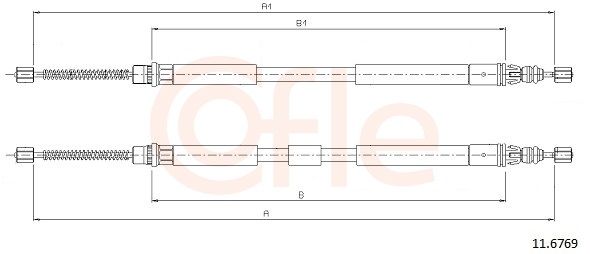 COFLE 92.11.6769 Cable Pull, parking brake
