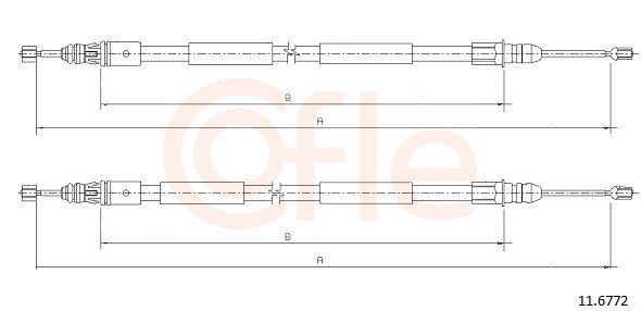 COFLE 92.11.6772 Cable Pull, parking brake