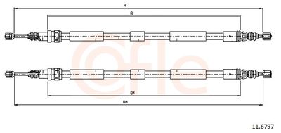 Cable Pull, parking brake COFLE 92.11.6797