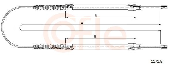 COFLE 92.1171.8 Cable Pull, parking brake