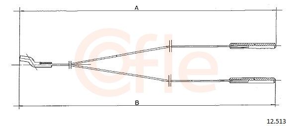 COFLE 92.12.513 Cable, heater flap