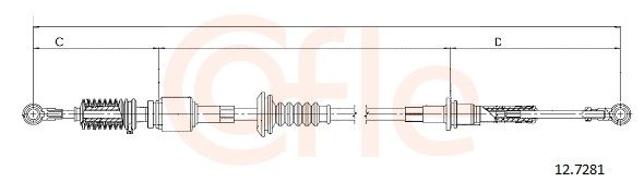 COFLE 92.12.7281 Cable Pull, manual transmission