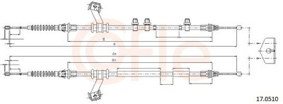 Cable Pull, parking brake COFLE 92.17.0510