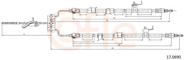 COFLE 92.17.0690 Cable Pull, parking brake