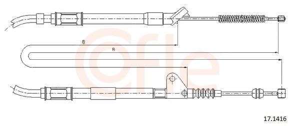 COFLE 92.17.1416 Cable Pull, parking brake