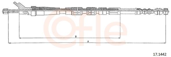 COFLE 92.17.1442 Cable Pull, parking brake