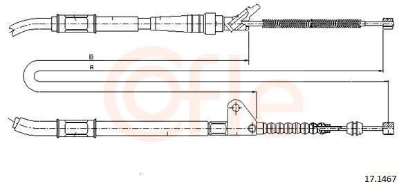 COFLE 92.17.1467 Cable Pull, parking brake