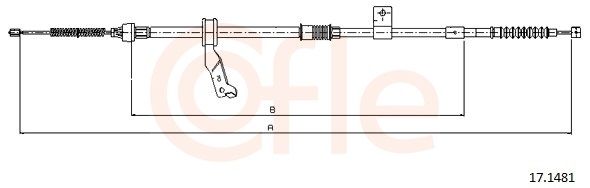 COFLE 92.17.1481 Cable Pull, parking brake
