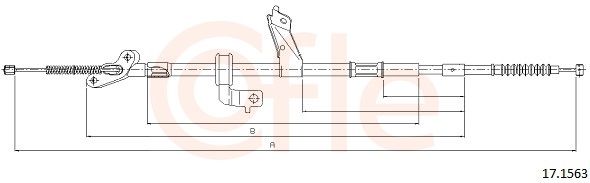 COFLE 92.17.1563 Cable Pull, parking brake