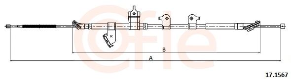 COFLE 92.17.1567 Cable Pull, parking brake