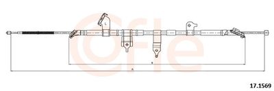 Cable Pull, parking brake COFLE 92.17.1569