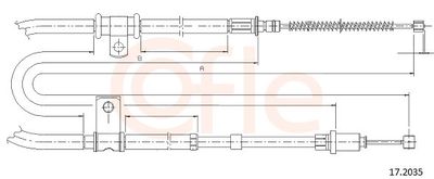 Cable Pull, parking brake COFLE 92.17.2035