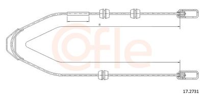 Cable Pull, parking brake COFLE 92.17.2731