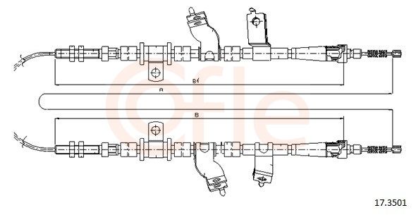 COFLE 92.17.3501 Cable Pull, parking brake
