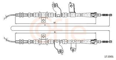 Cable Pull, parking brake COFLE 92.17.3501