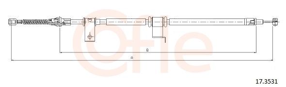 COFLE 92.17.3531 Cable Pull, parking brake