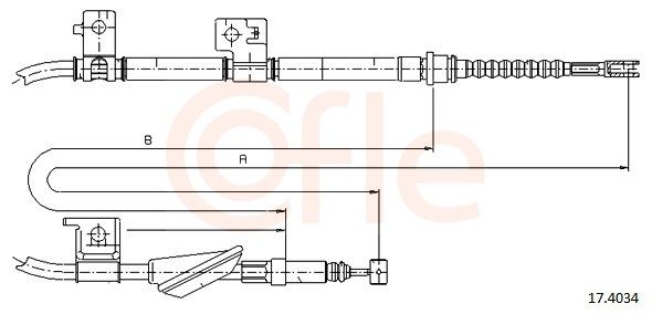 COFLE 92.17.4034 Cable Pull, parking brake