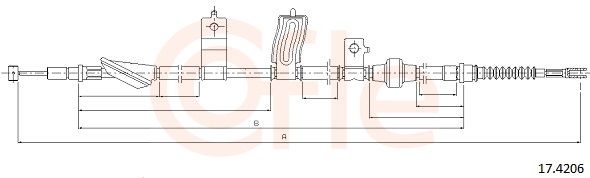 COFLE 92.17.4206 Cable Pull, parking brake