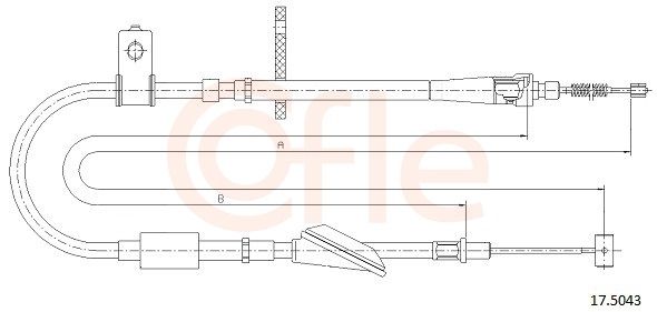 COFLE 92.17.5043 Cable Pull, parking brake