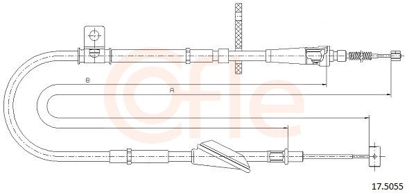 COFLE 92.17.5055 Cable Pull, parking brake