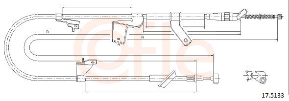 COFLE 92.17.5133 Cable Pull, parking brake