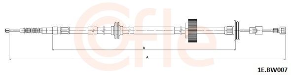 COFLE 92.1E.BW007 Cable Pull, parking brake