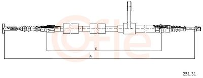 Cable Pull, parking brake COFLE 92.251.31