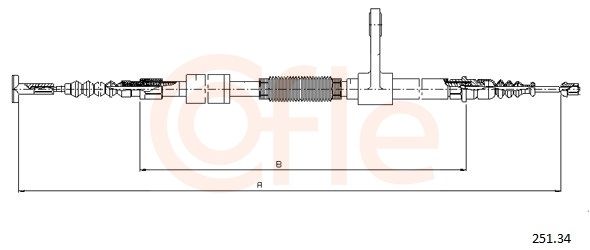 COFLE 92.251.34 Cable Pull, parking brake